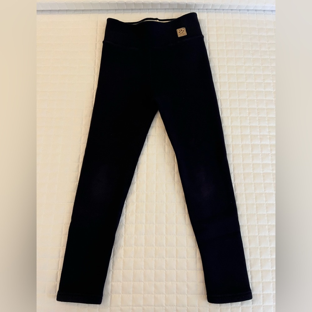 Alex & Nova Smiley Face High Waist Winter Warm Leggings Navy Size 6-8 Like New